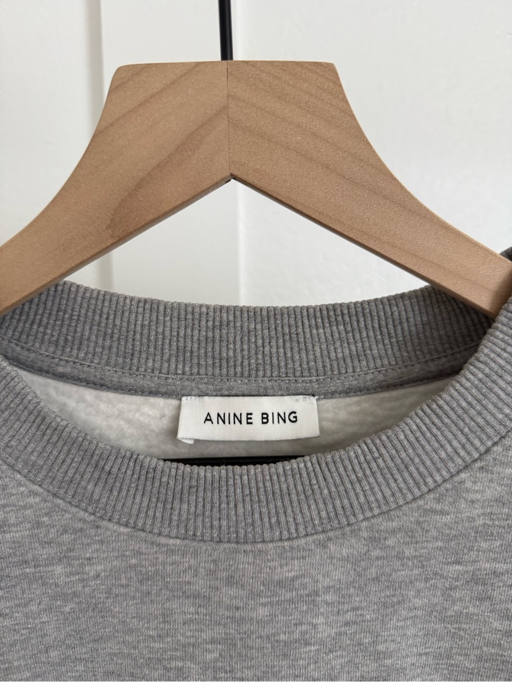 Anine Bing Spencer Sweatshirt in Grey Melange - Picture 3 of 5